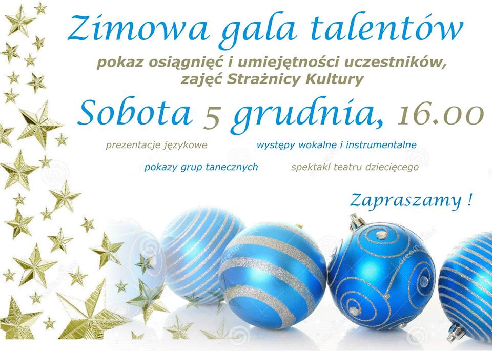 Zaproszenie na Kiermasz Przedświąteczny i Galę Talentów Strażnicy Kultury